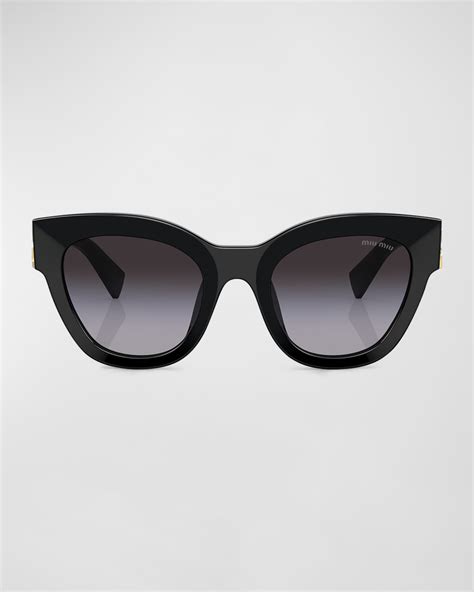 Miu Miu Vertical Logo Beveled Acetate Butterfly 